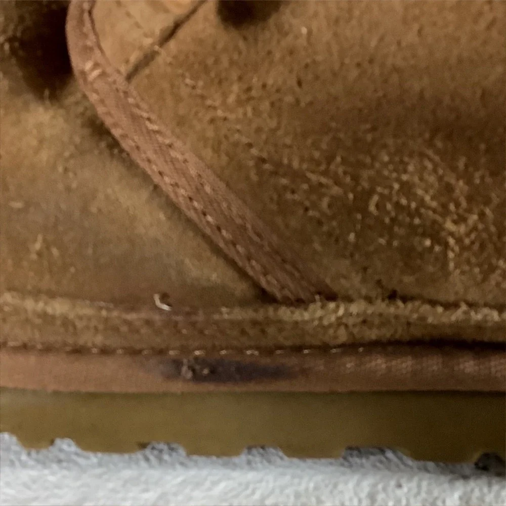 UGG Neumel Suede Chukka Boots Chestnut Brown Mens8 3236 Lace Up Sheepskin Lining